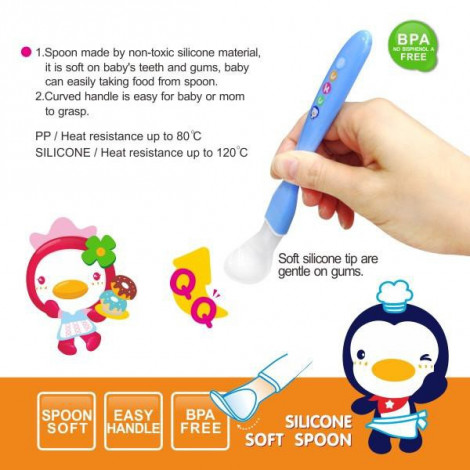 Puku Baby Soft Silicone Spoon 14316 - Blue