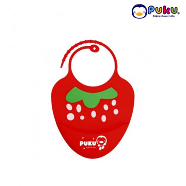 Puku Baby Silicone Bib - 14204 Red Stawberry