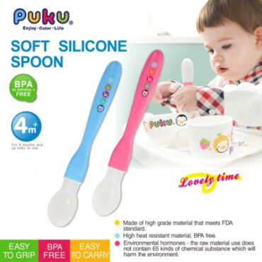 Puku Baby Soft Silicone Spoon 14316 - Blue